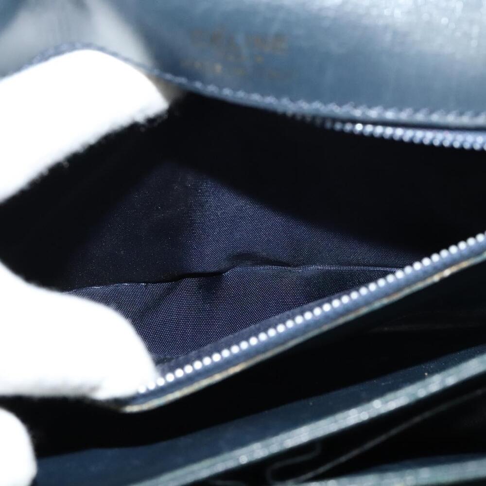 CELINE Shoulder Bag Leather Navy Gold - Picture 13 of 13